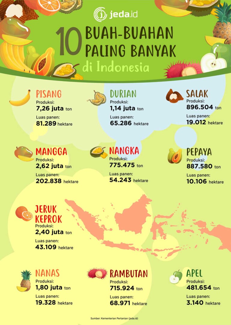 Buah-Buahan Paling Pasaran di Indonesia | Graphic - Jeda.id