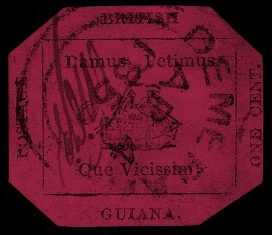 Perangko The British Guiana 1C Magenta, alah satu benda kecl termahal di dunia (Stamboards)
